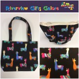 Medium Tote Bag - Llamas Black